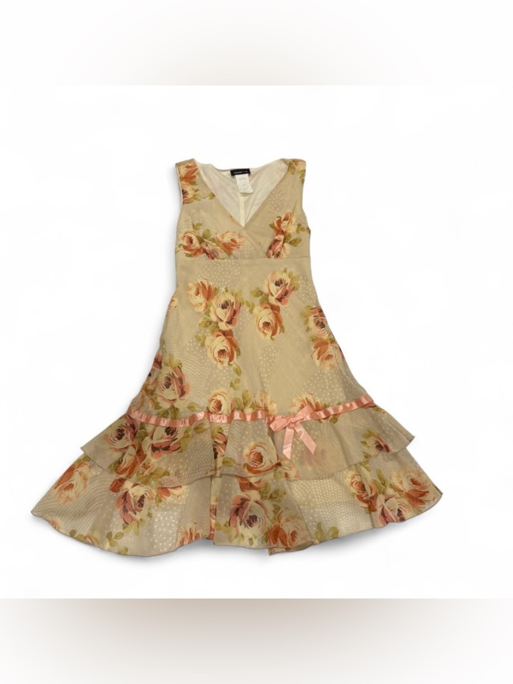 FREE SHIPPING ✨ Teeze Me Floral Rose Dress with Pink Ribbon Bow